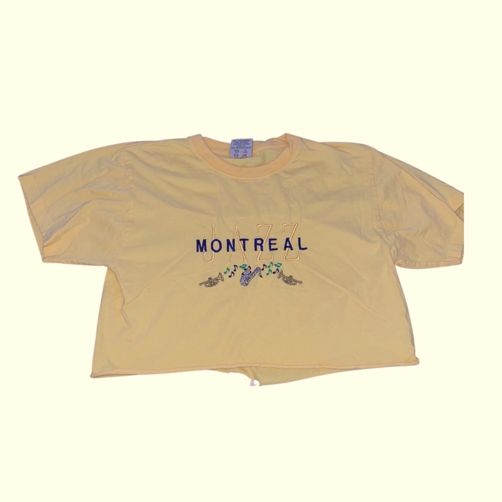 Vintage Montreal JAZZ Fest Embroidered Crop Top: 90’s Fashion: Large